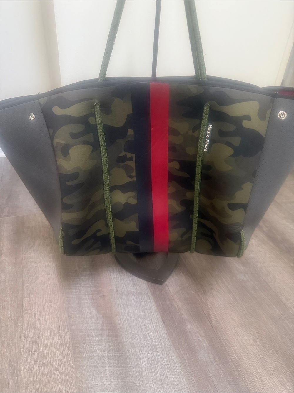 Haute Shore Green Camo Neoprene Tote